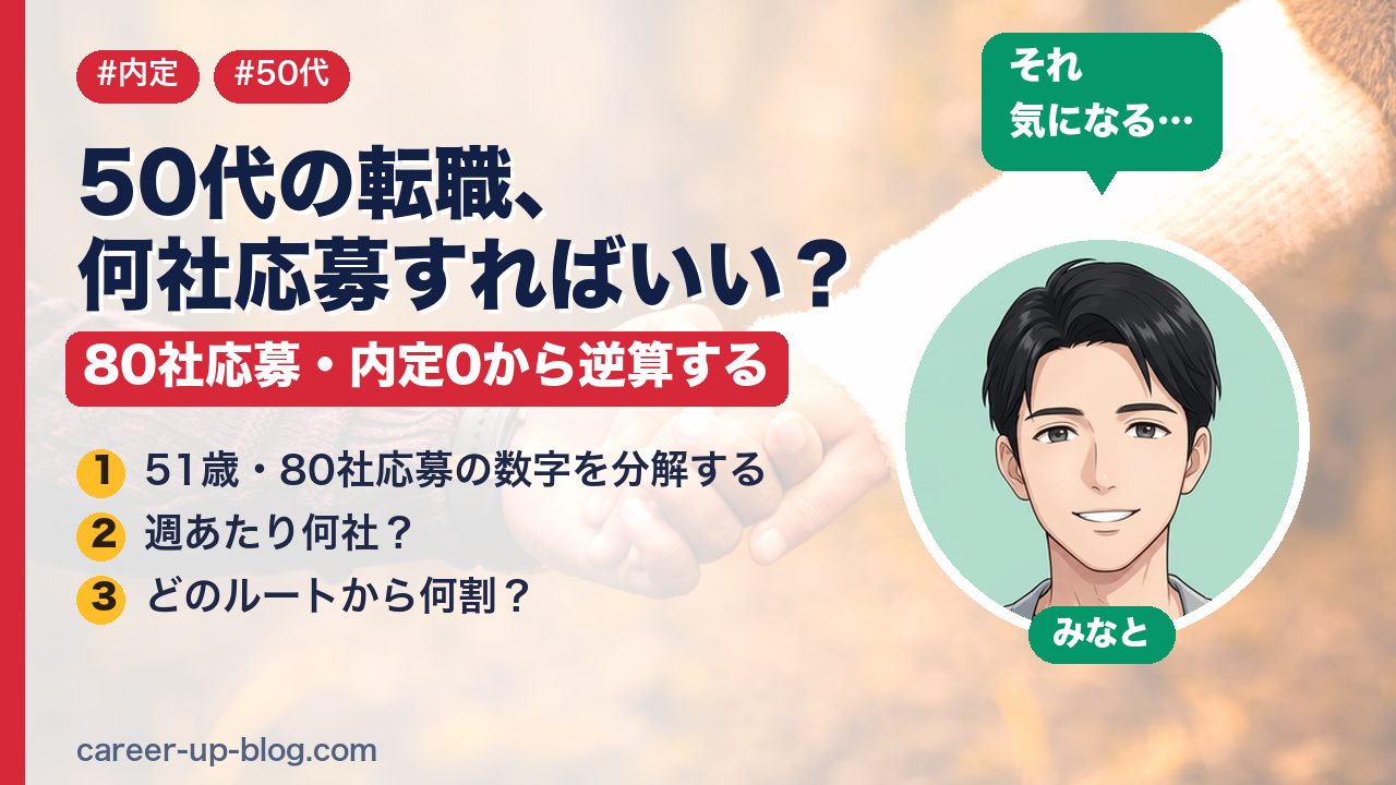 50代の転職、何社応募すればいい？80社応募・内定0から逆算する